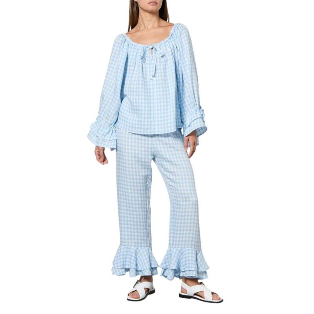 Sleeper Womens/Ladies Puff Sleeve Loungewear Set / Blue